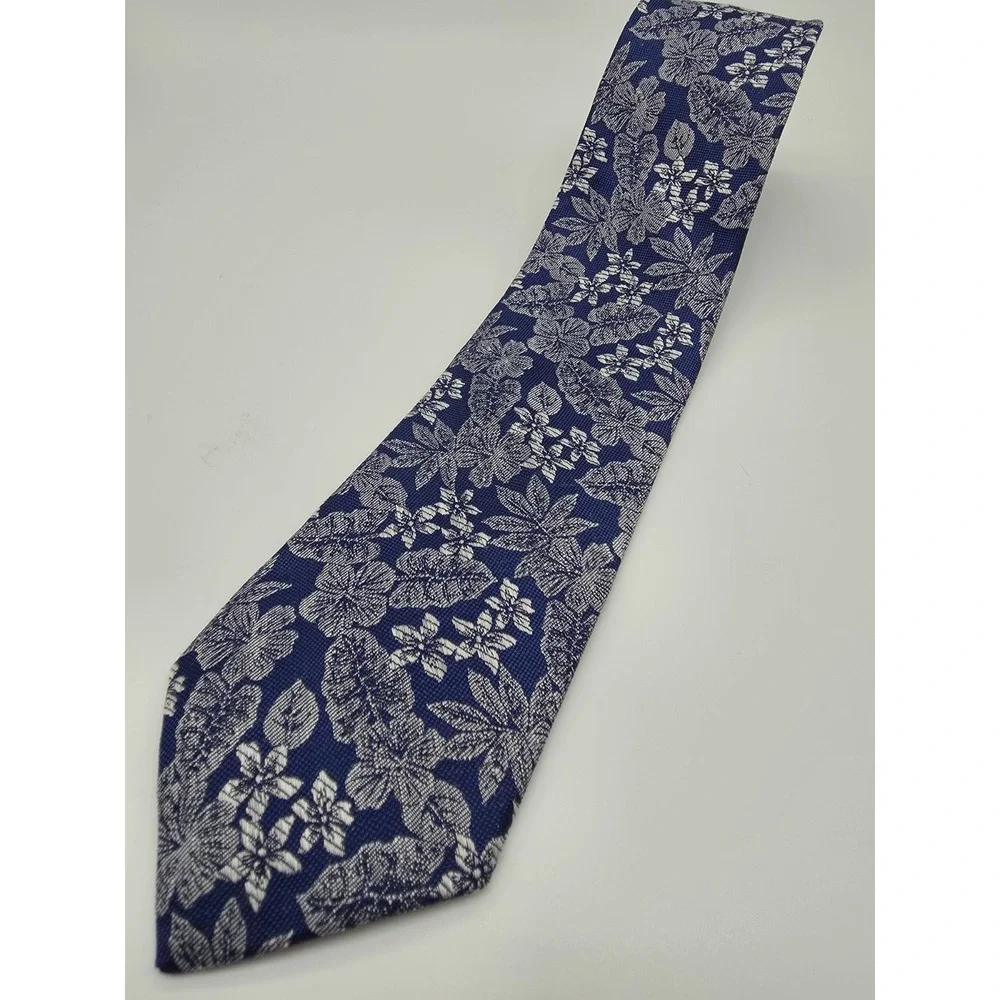 Banana Republic Hawaiian Flower Tie Cotton Silk Blend 59